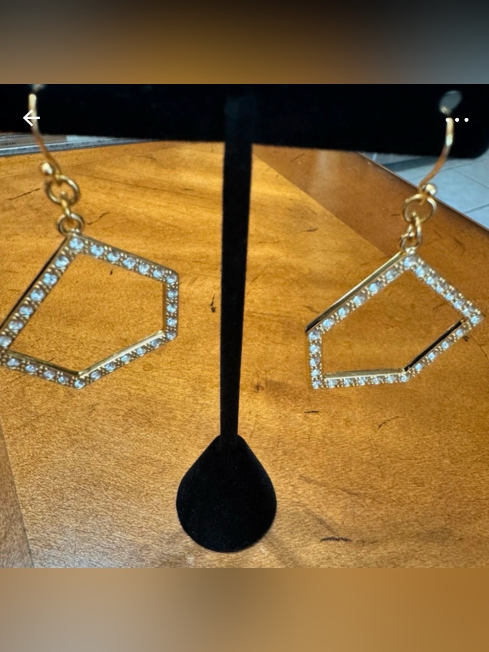 Trina Turk Gold Tone Crystal Hexagon Drop Earrings - Women Jewelry